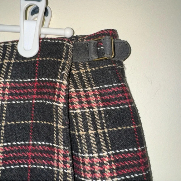 Women’s Vintage Wool Plaid Wrap Mini Length Preppy Formal Hoilday Skirt Size: 9 - Picture 6 of 15